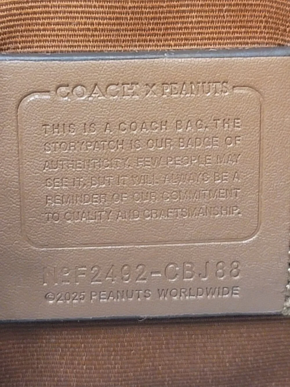 COACH x PEANUTS Teri Shoulder Bag CBJ88 Snoopy Tan Brown Signature Canvas NE NWT